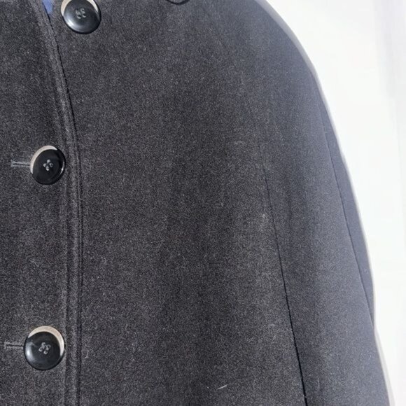 Classic Black Button Up Wool Blend Winter Coat Basic Editions Womens Size S - Picture 4 of 10